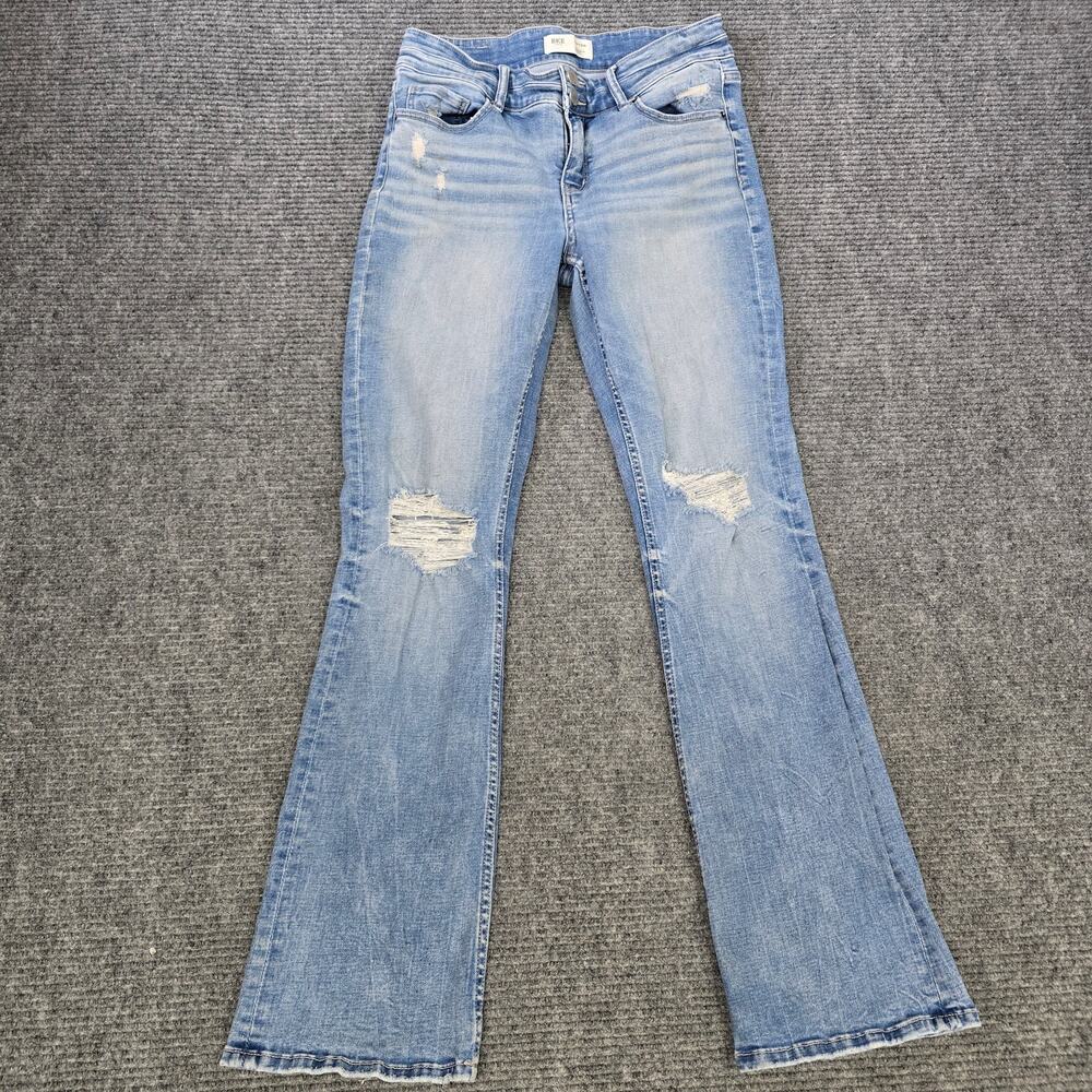 BKE Payton Womens 30x33 Light Wash Bootcut Distressed Jeans